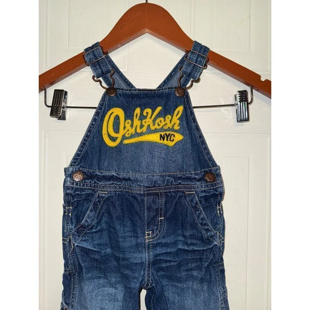 Oshkosh B’Gosh Denim Overalls Size 12‎ Months